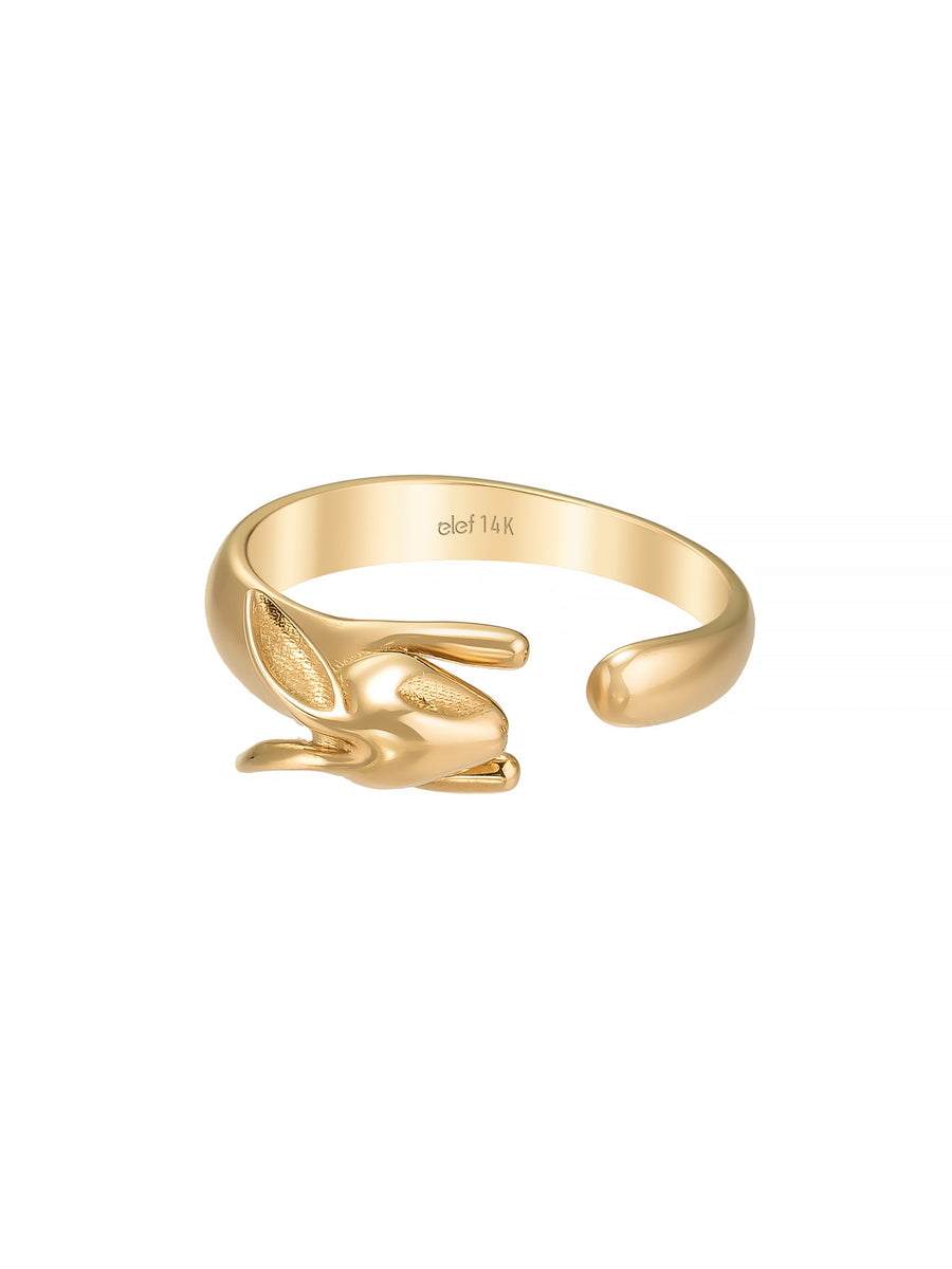Rabbit Minimal Ring in 14K Gold