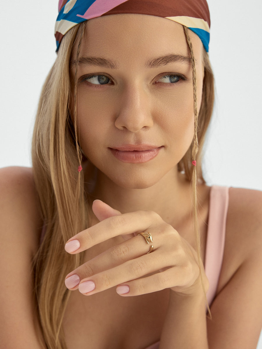 Rabbit Minimal Ring in 14K Gold