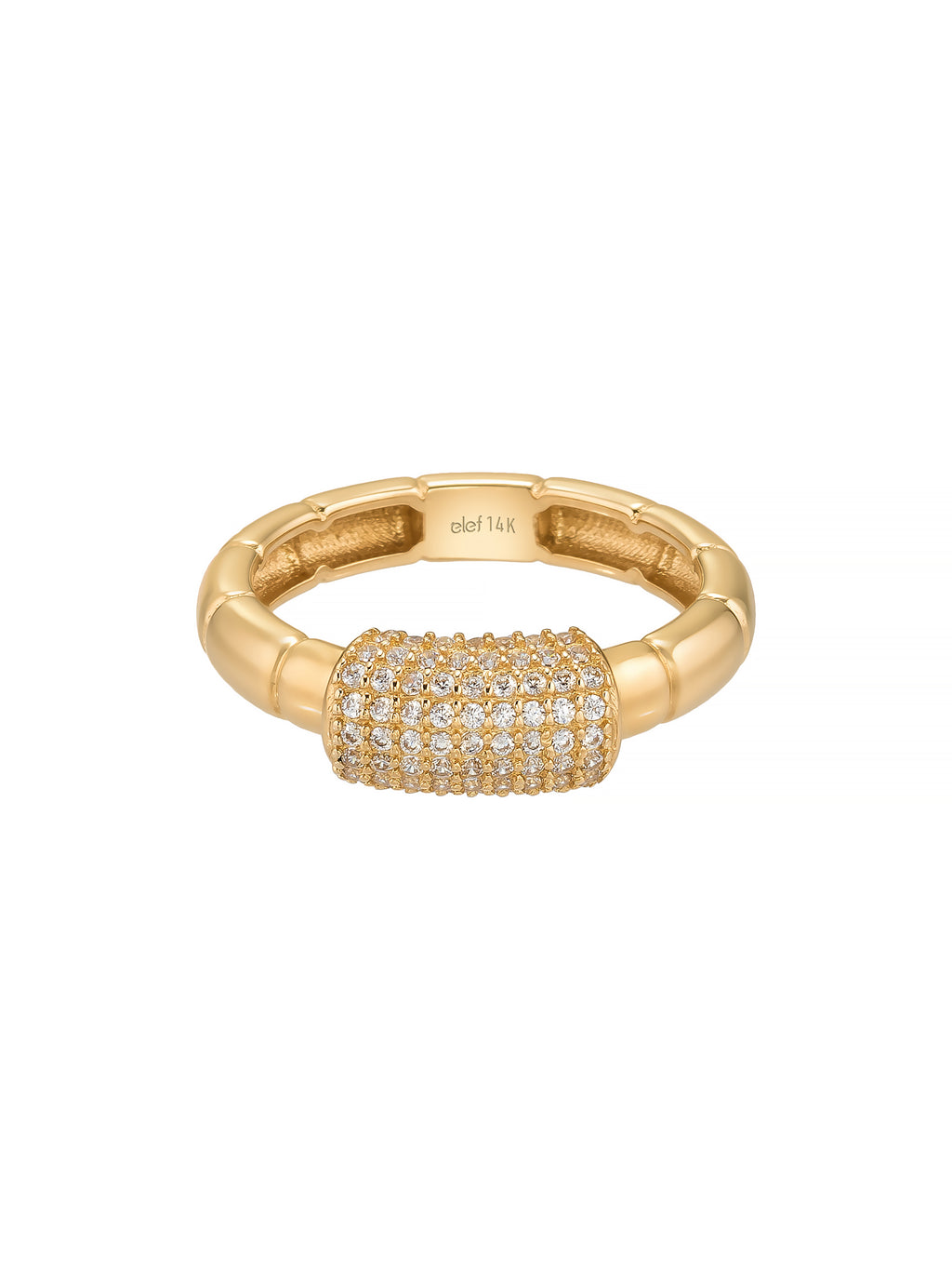 Modern Diamond-Inspired Puffy Ring in 14K Gold