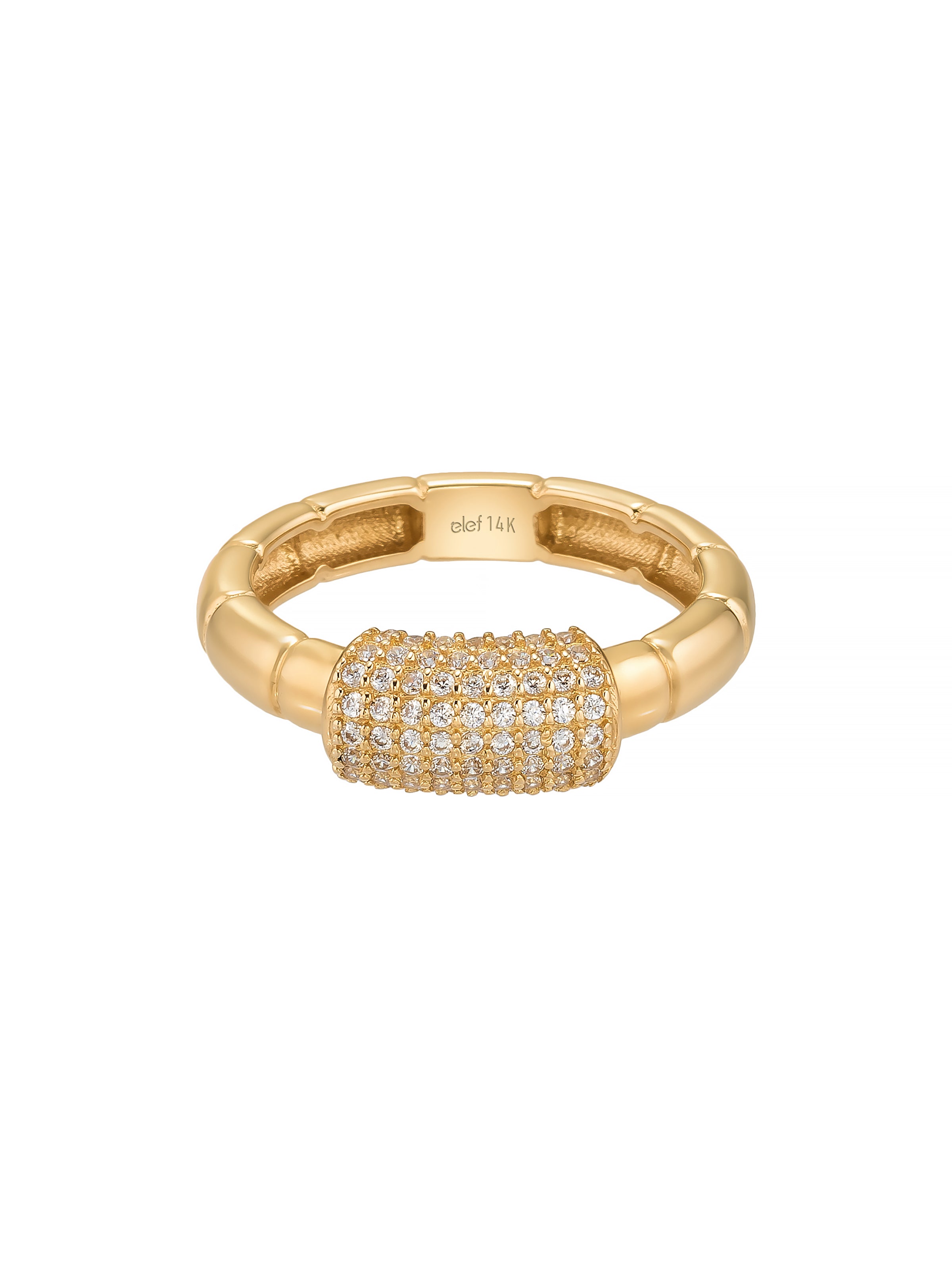 Modern Diamond-Inspired Puffy Ring in 14K Gold