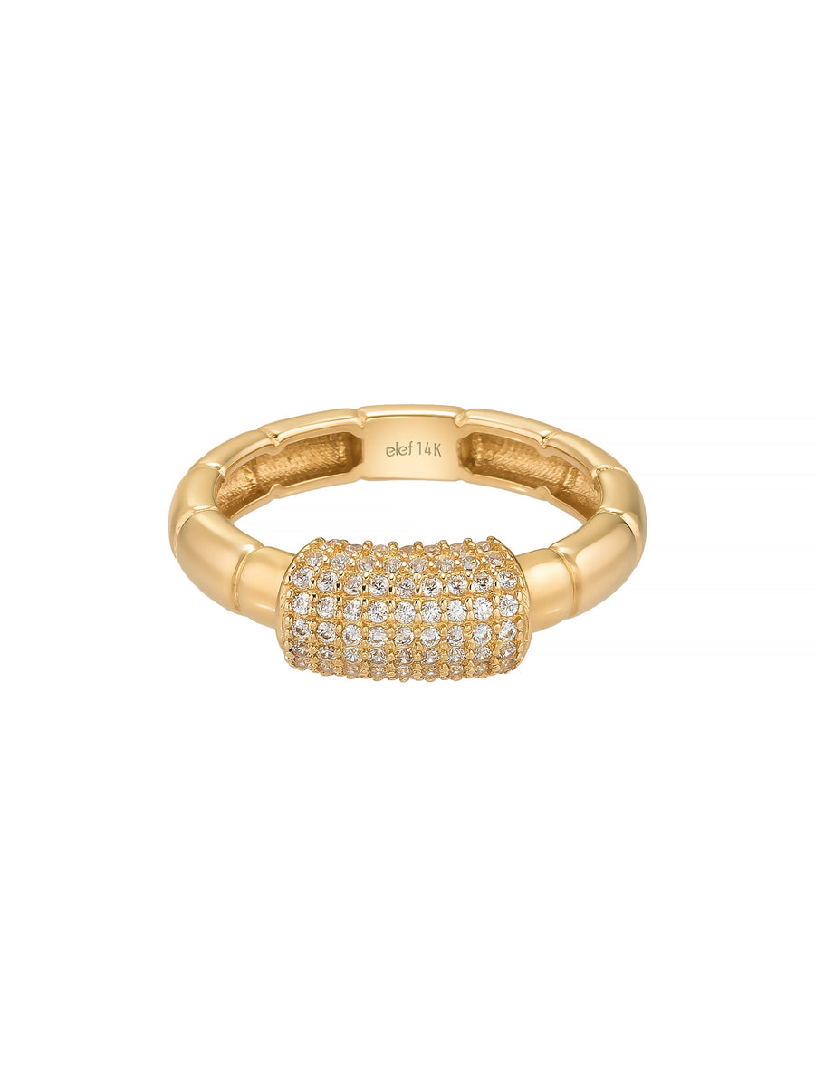 Modern Diamond-Inspired Puffy Ring in 14K Gold