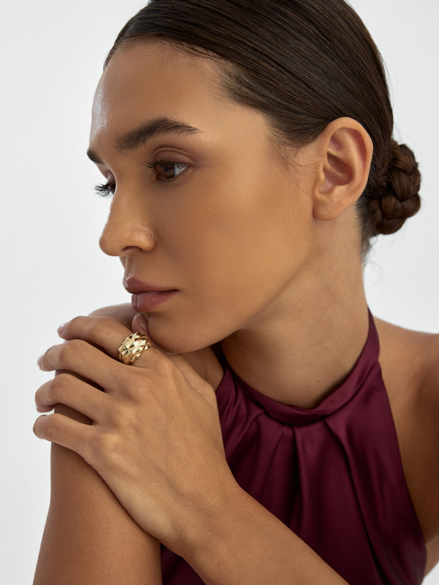 Classic Geometric Form Ring in 14K Gold