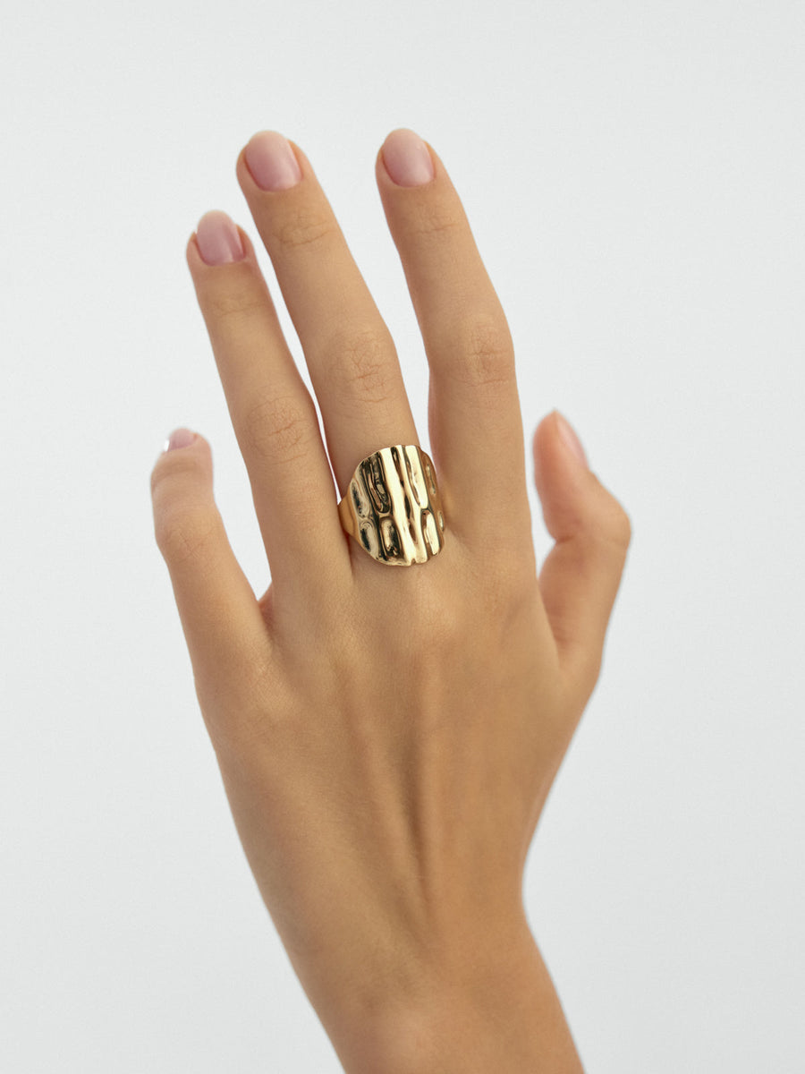 Organik Textured Ring in 14K Gold