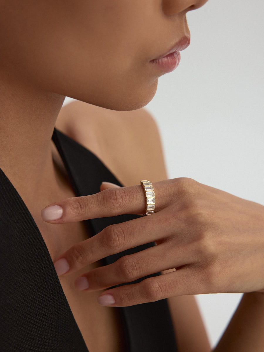 Baguette Stone-Set Ring in 14K Gold
