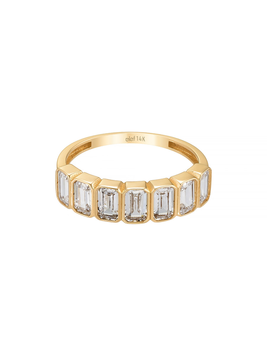 Baguette Stone-Set Ring in 14K Gold