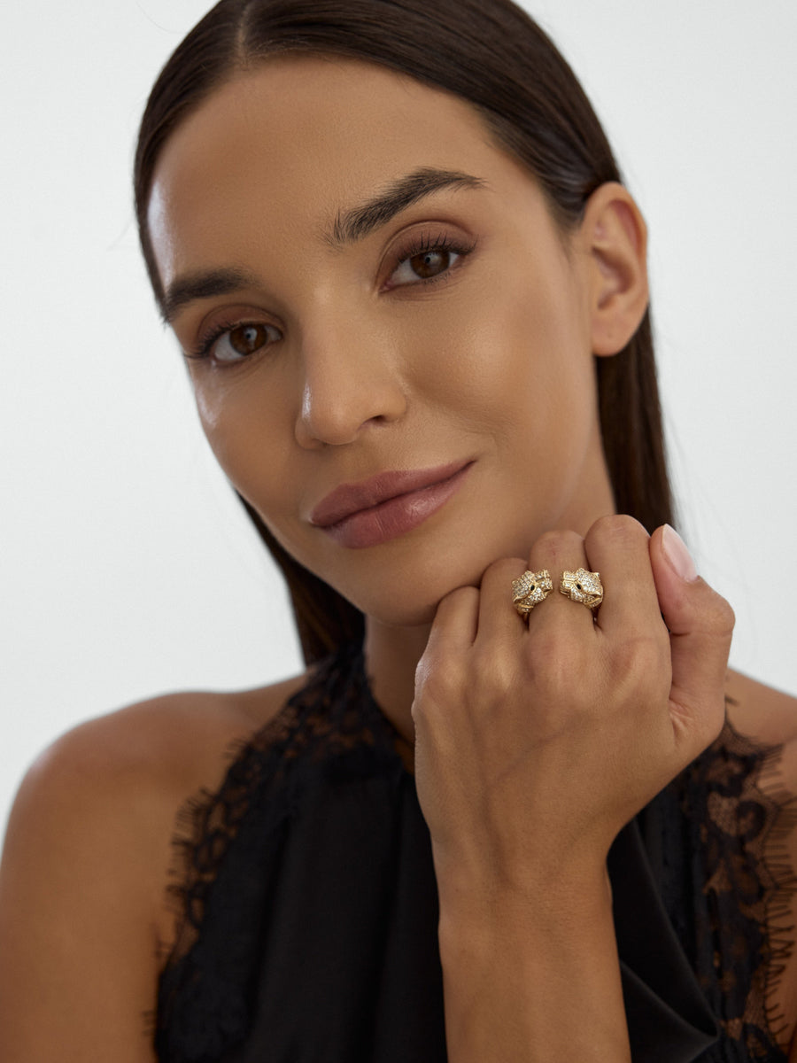 Panther Stone Ring in 14K Gold