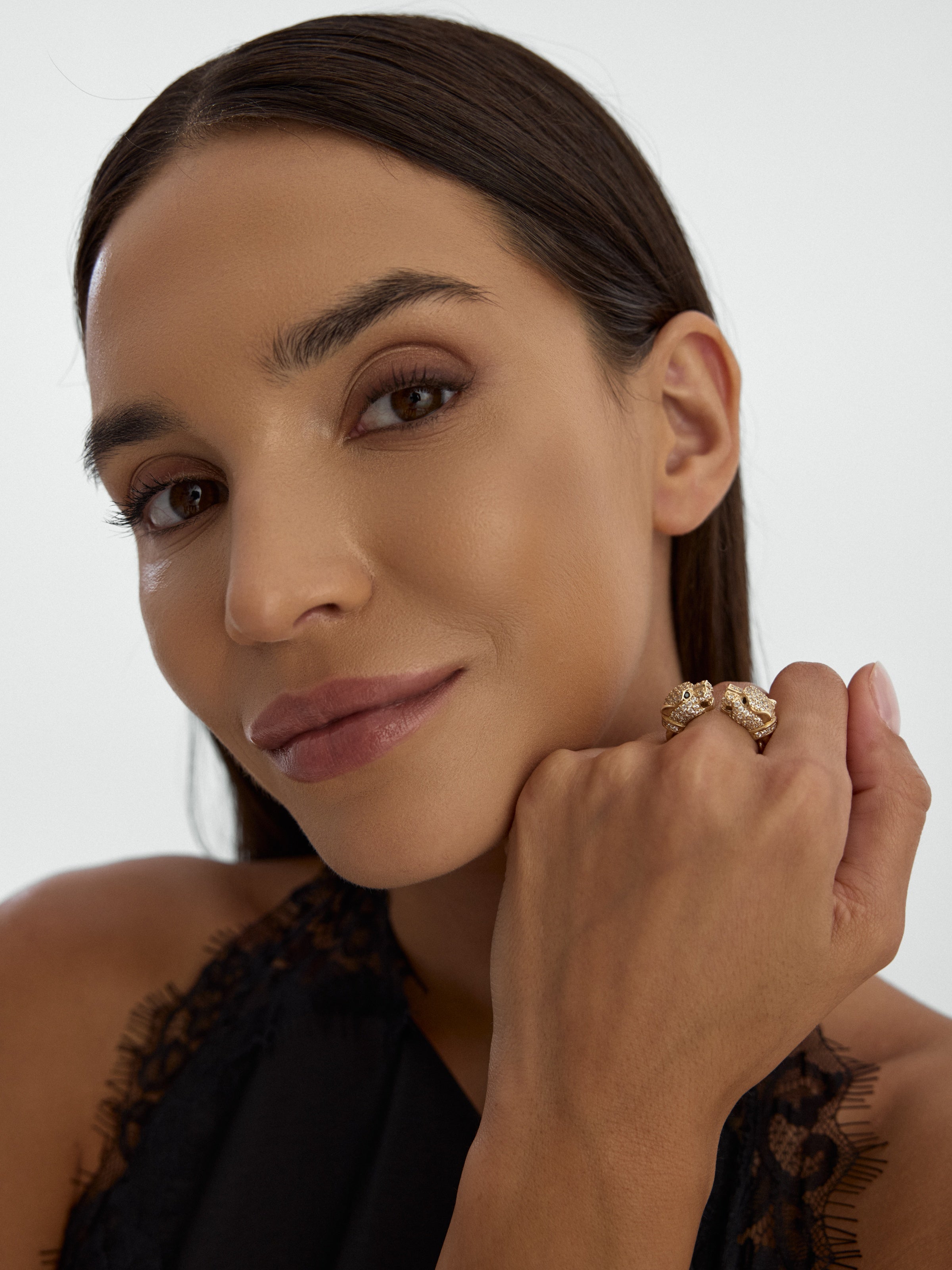 Panther Stone Ring in 14K Gold