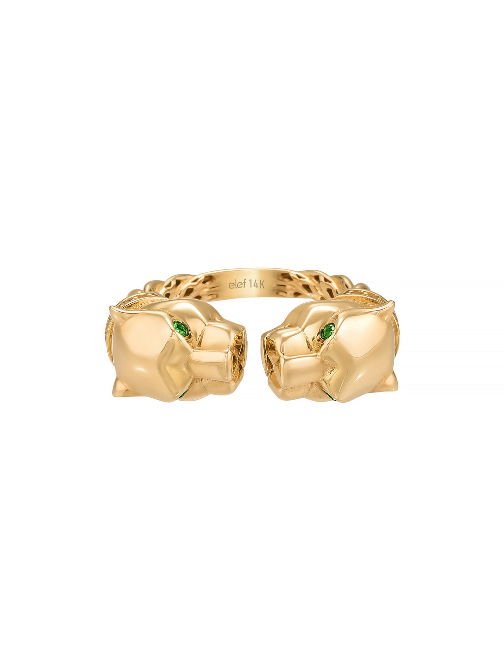 Panther Head Vintage Ring in 14K Gold