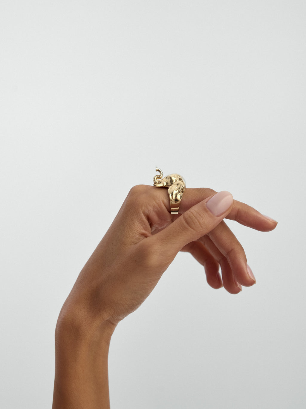Elephant Sanatsal Ring in 14K Gold