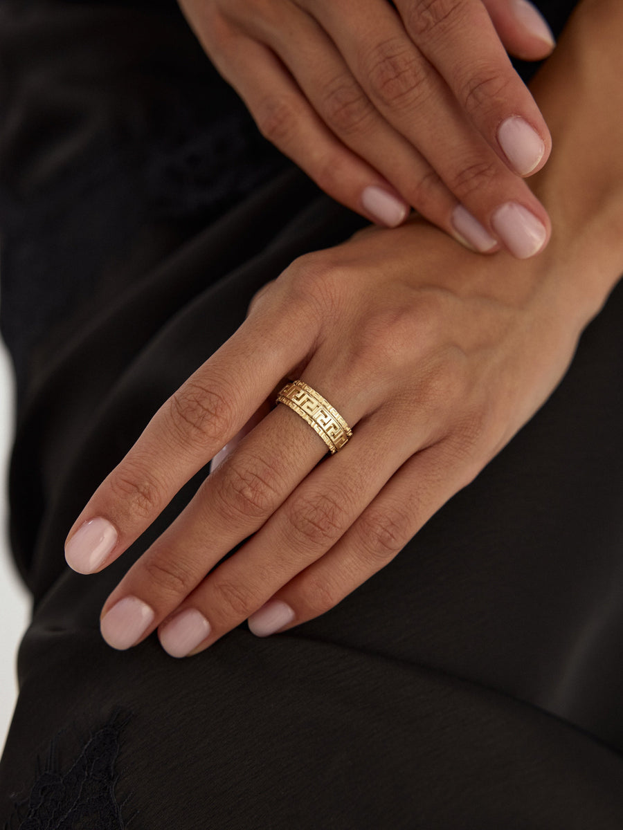 Greek Motif Classic Ring in 14K Gold