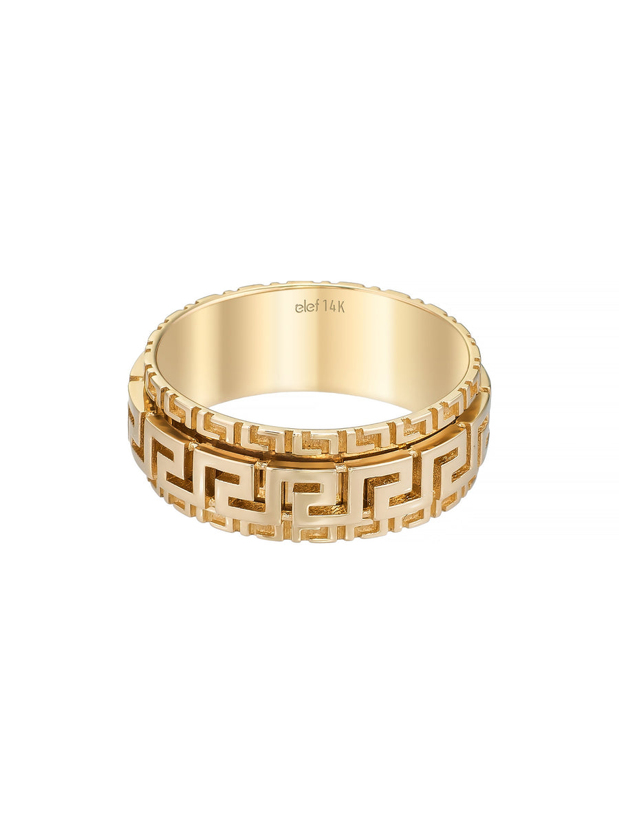 Greek Motif Classic Ring in 14K Gold