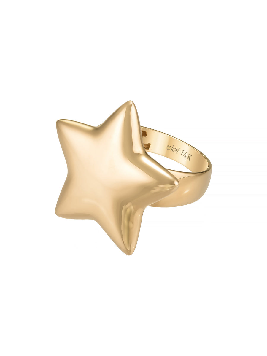 Star Form Ring in 14K Gold