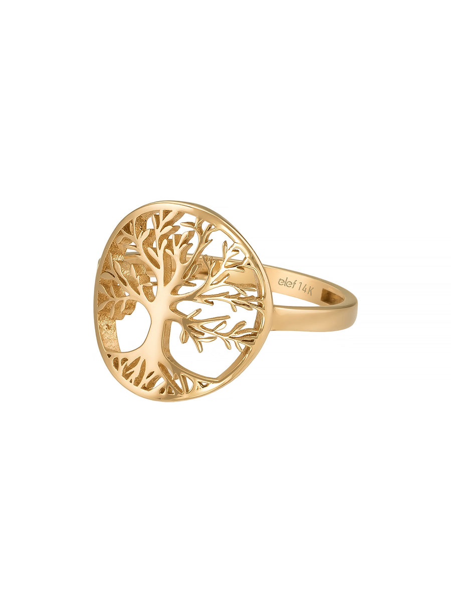 Tree Of Life Motif Ring in 14K Gold