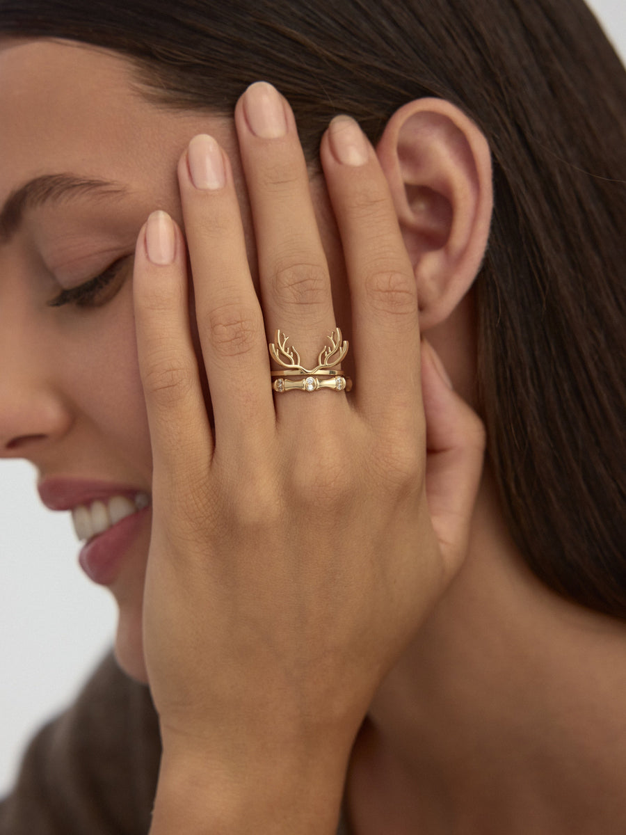 Antler Ring in 14K Gold