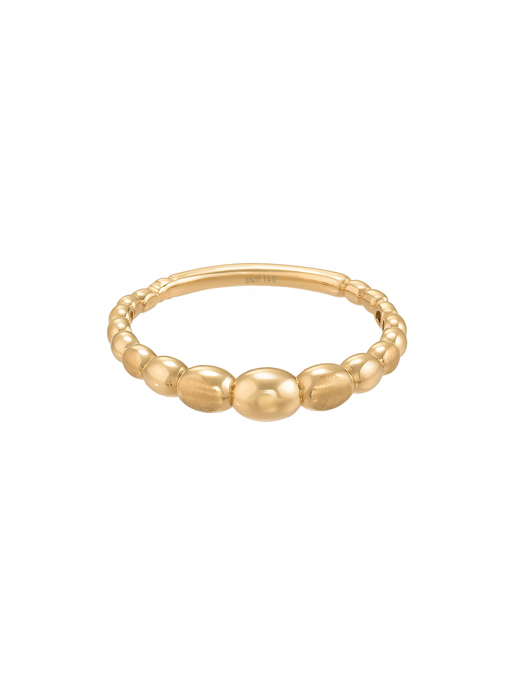 Domed Row Minimal Ring in 14K Gold