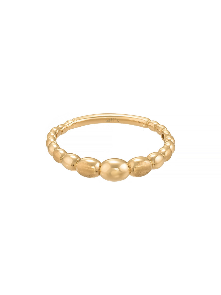 Domed Row Minimal Ring in 14K Gold
