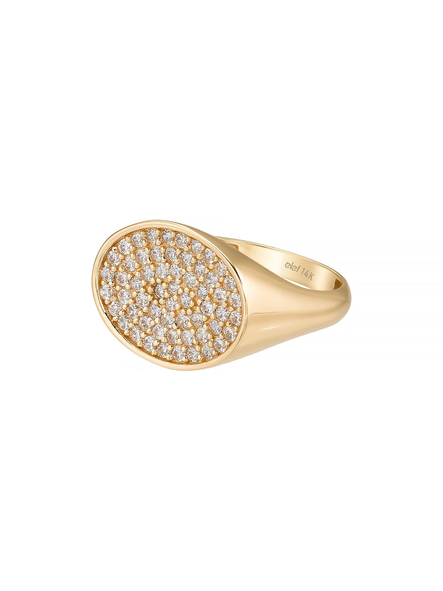 Oval Baguette Stone Ring in 14K Gold