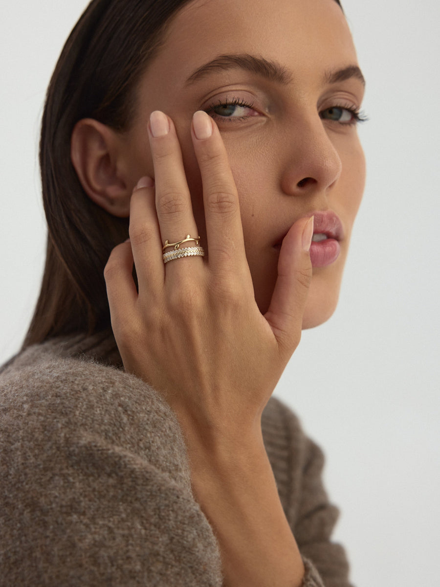 Leaf Dal Form Ring in 14K Gold