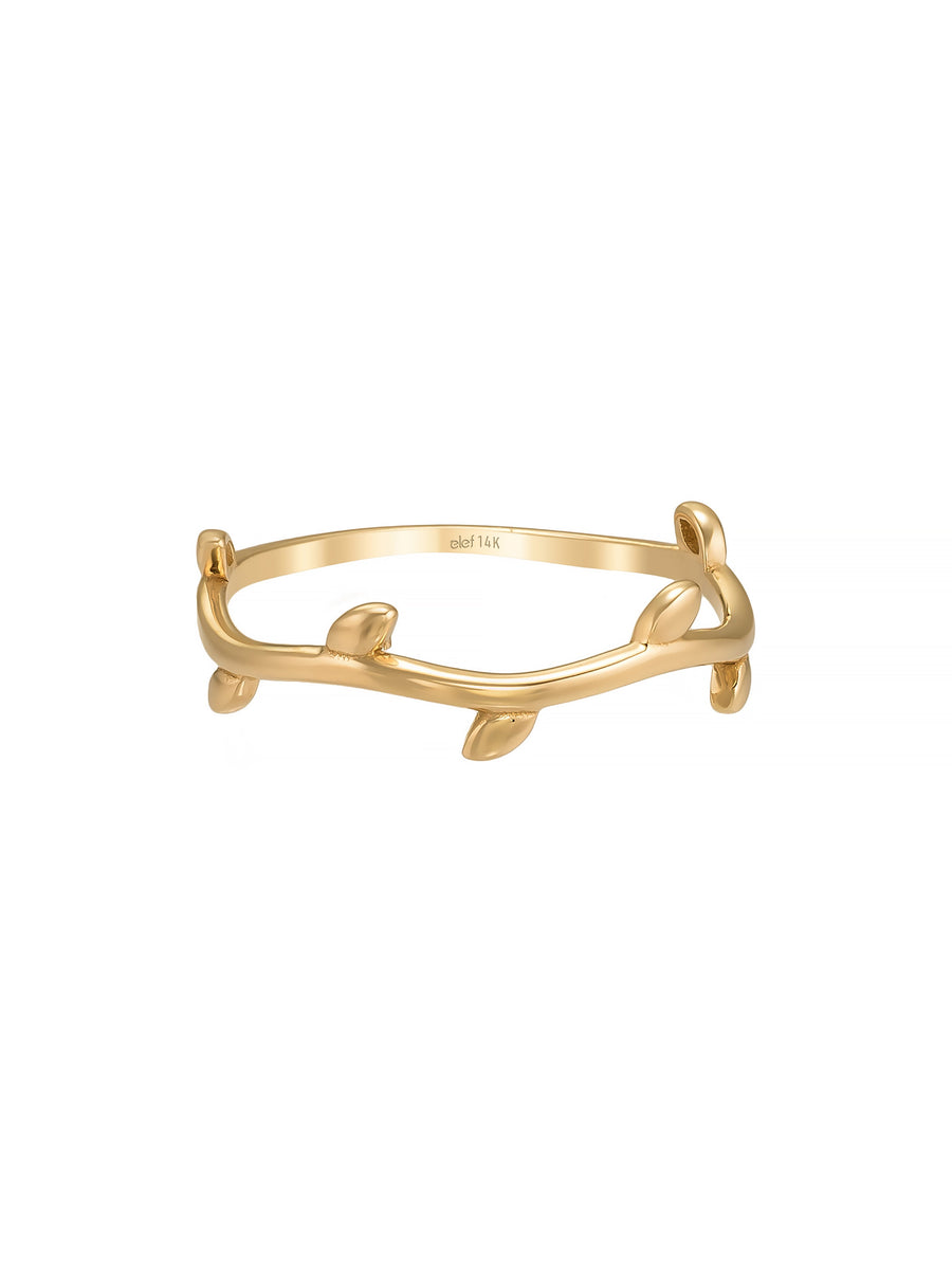 Leaf Dal Form Ring in 14K Gold