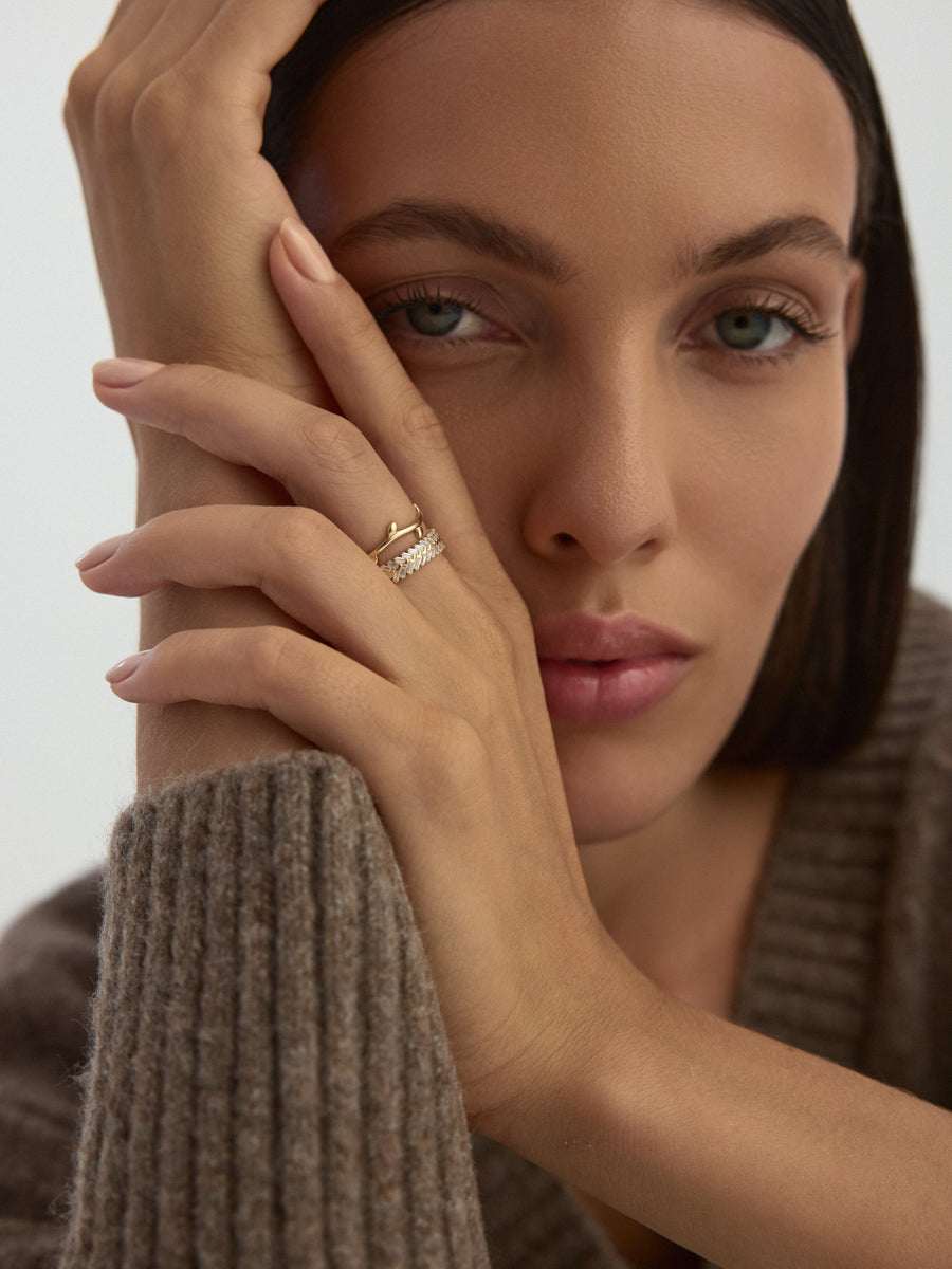 Leaf Dal Form Ring in 14K Gold