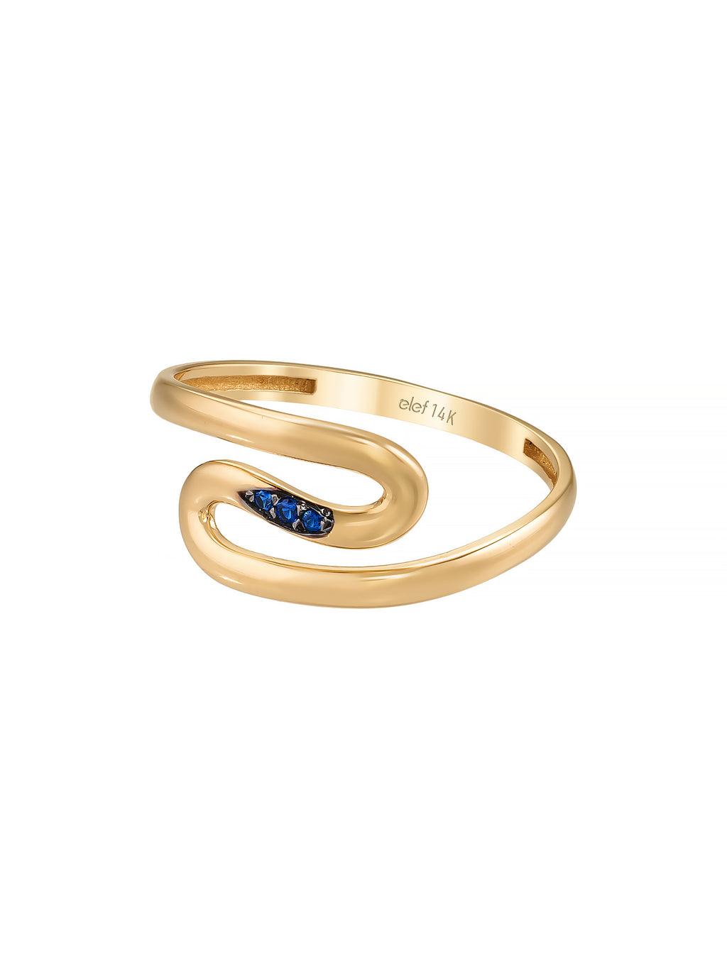 Mother of Pearl Form Sapphire-Inspired Stone Ring in 14K Gold