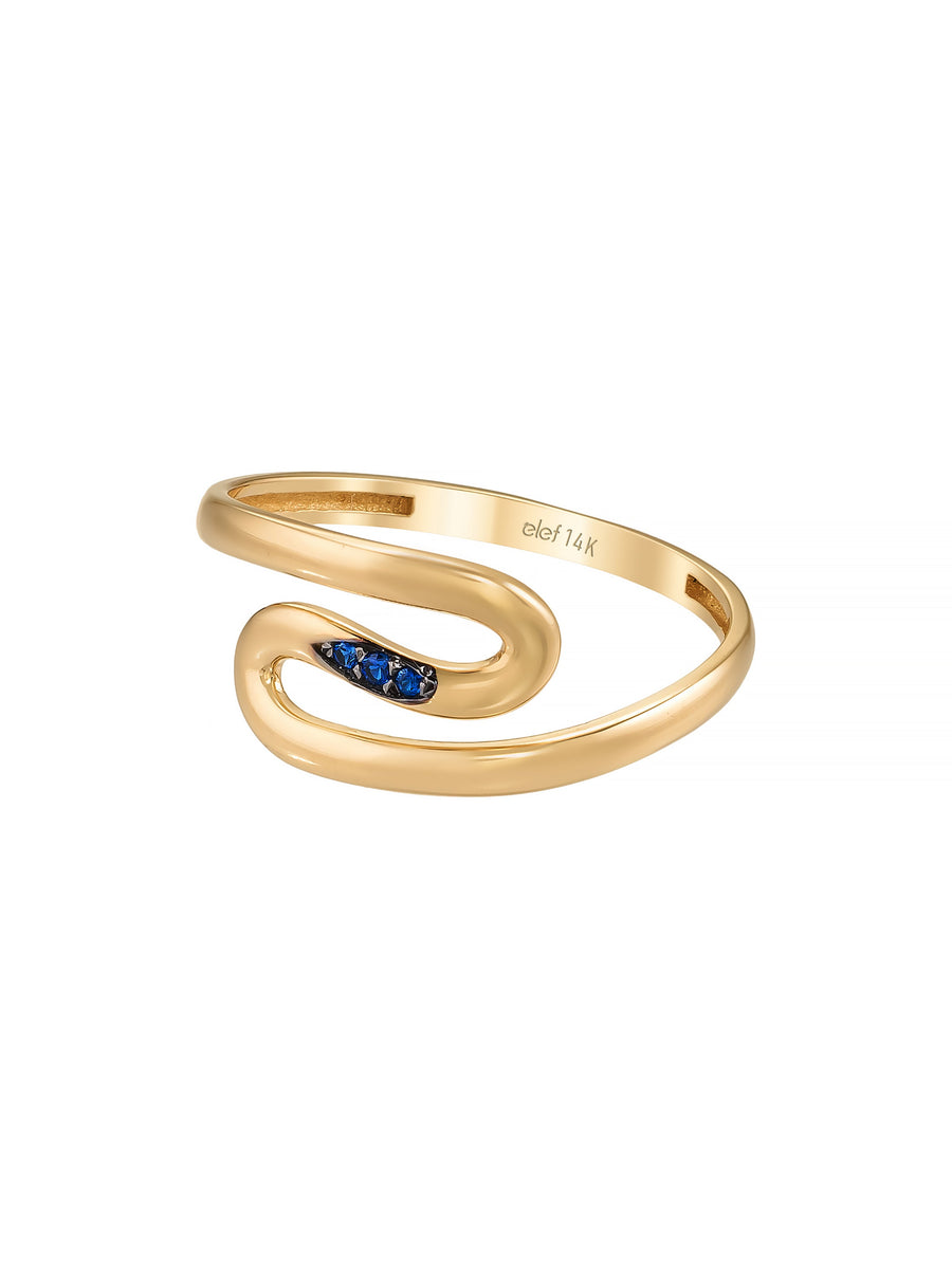 Mother of Pearl Form Sapphire-Inspired Stone Ring in 14K Gold