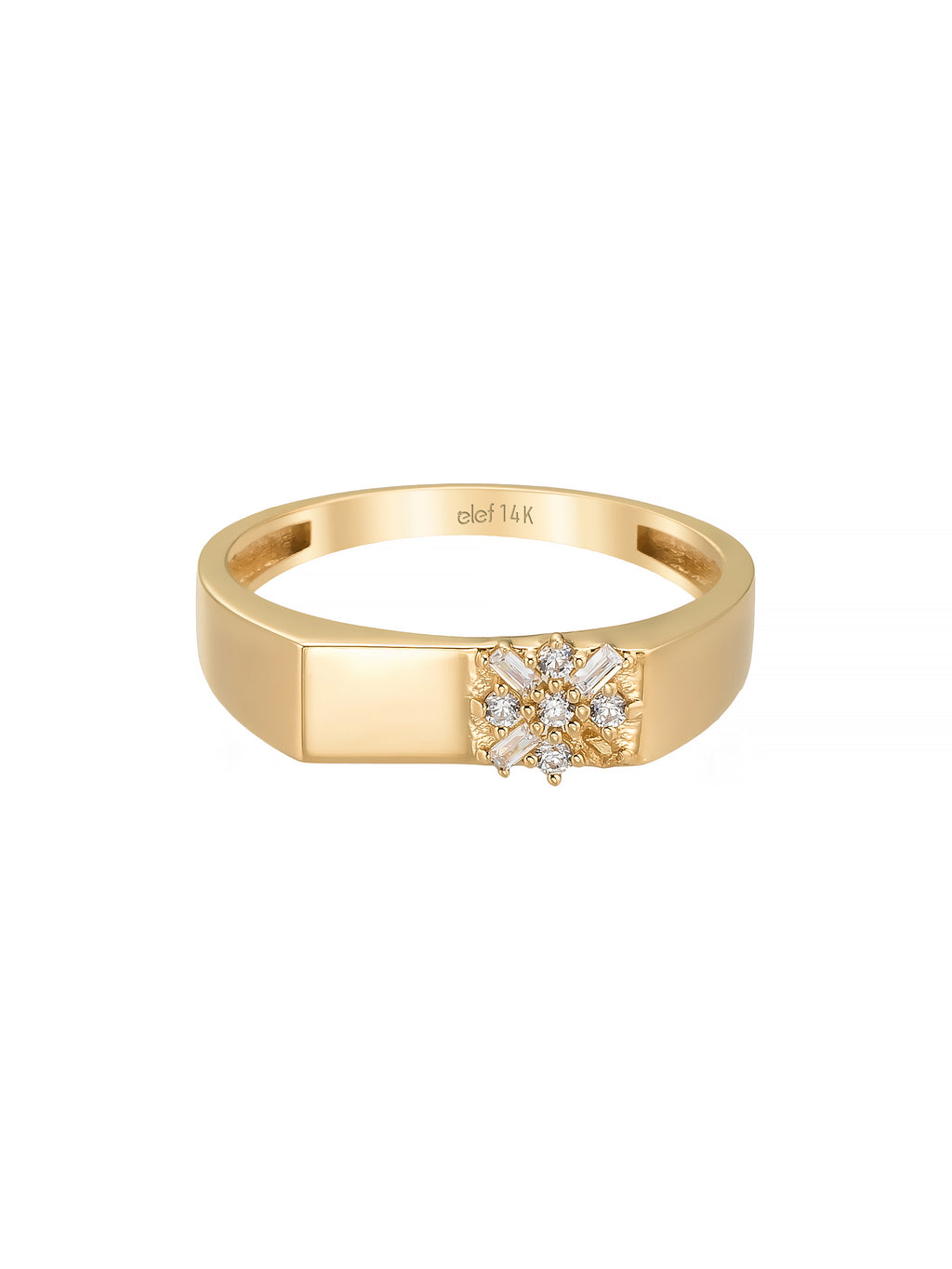 Kar Tanesi Motif Ring in 14K Gold