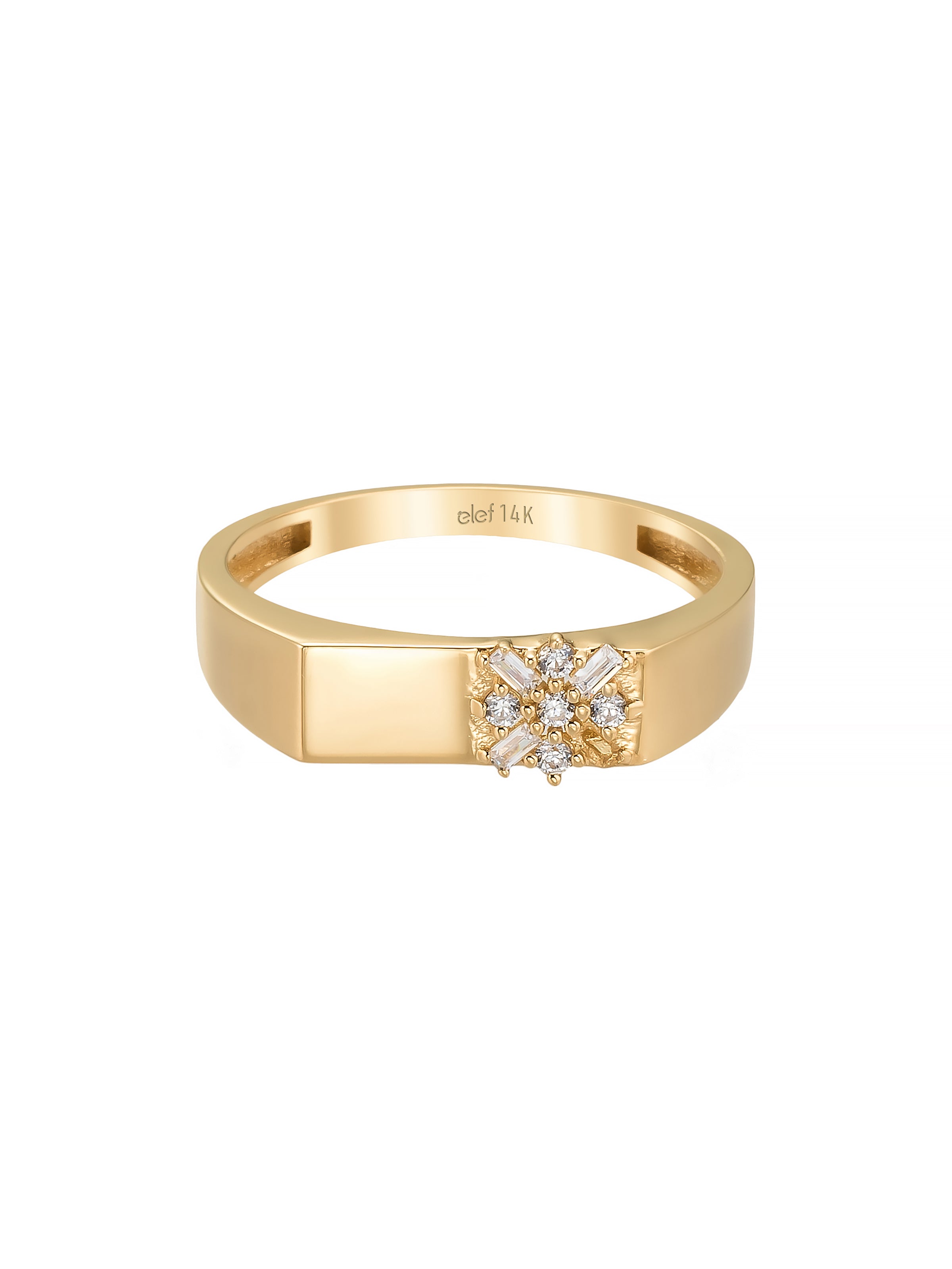 Kar Tanesi Motif Ring in 14K Gold