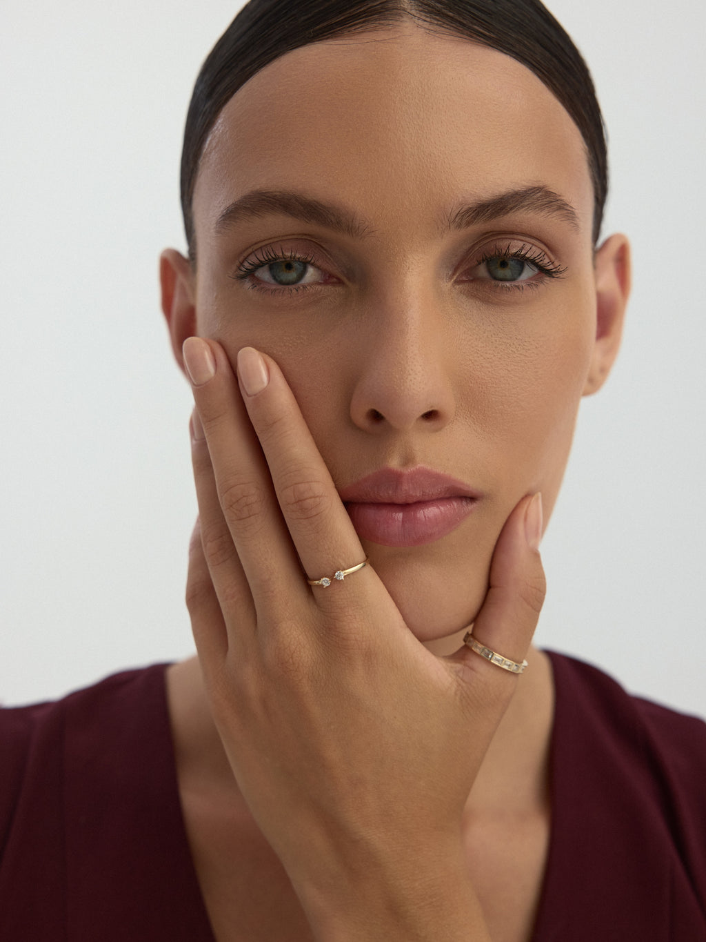 Baguette Stone Modern Eternity Ring in 14K Gold