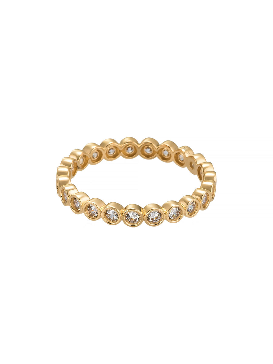 Round-Cut Stone Eternity Ring in 14K Gold