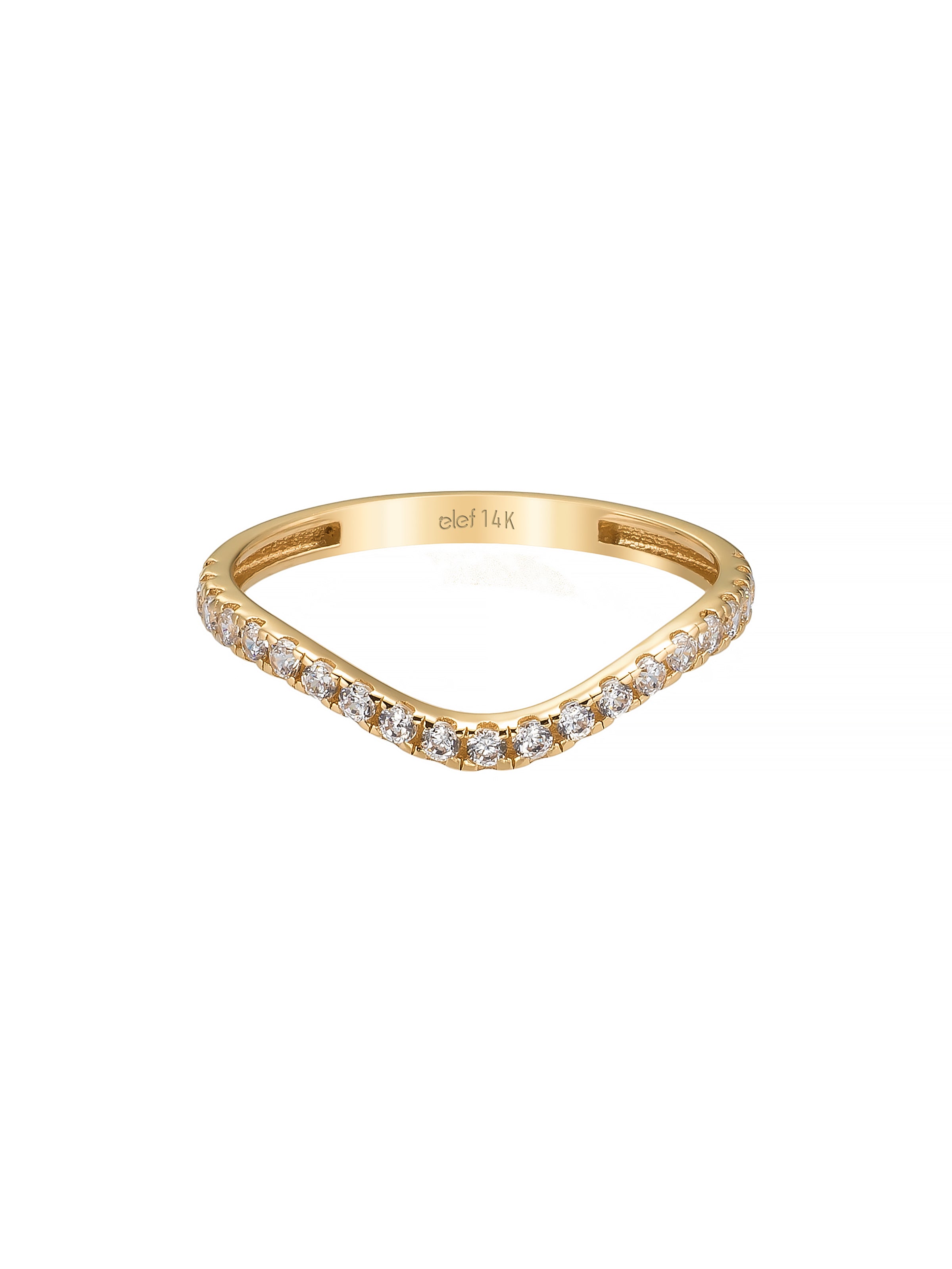 V-Shaped Stone-Set Ring in 14K Gold