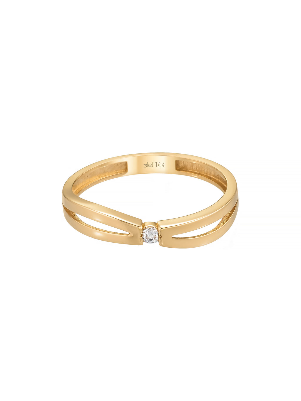 Minimal Solitaire Ring in 14K Gold