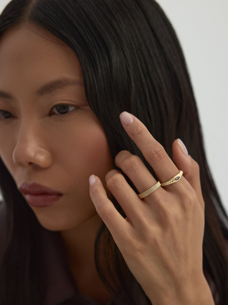 Rectangular Form Ring in 14K Gold