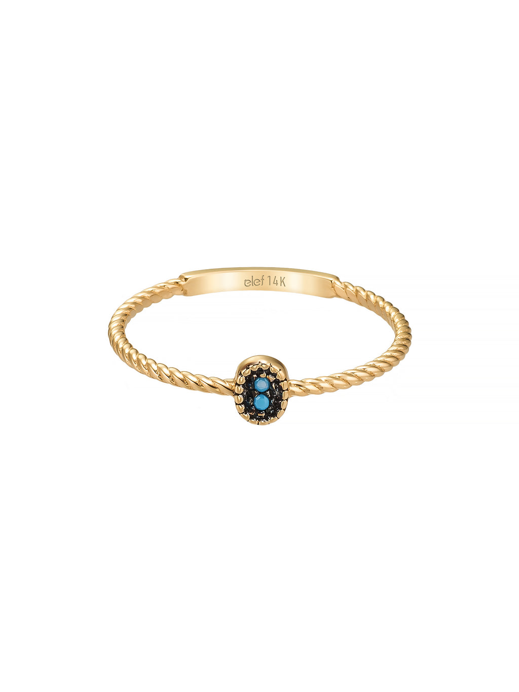 Oval Turquoise Stone Twisted Ring in 14K Gold