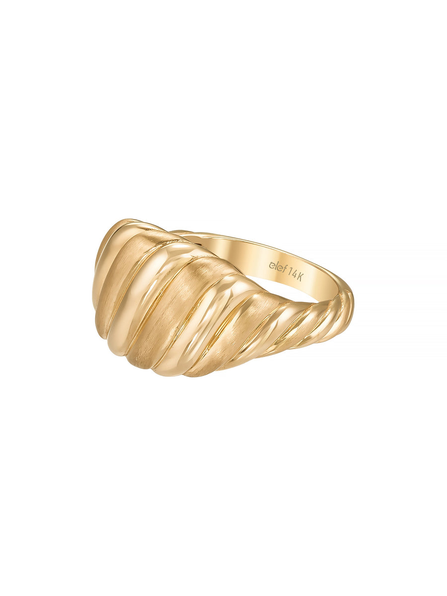 Kabartma Domed Vintage Ring in 14K Gold