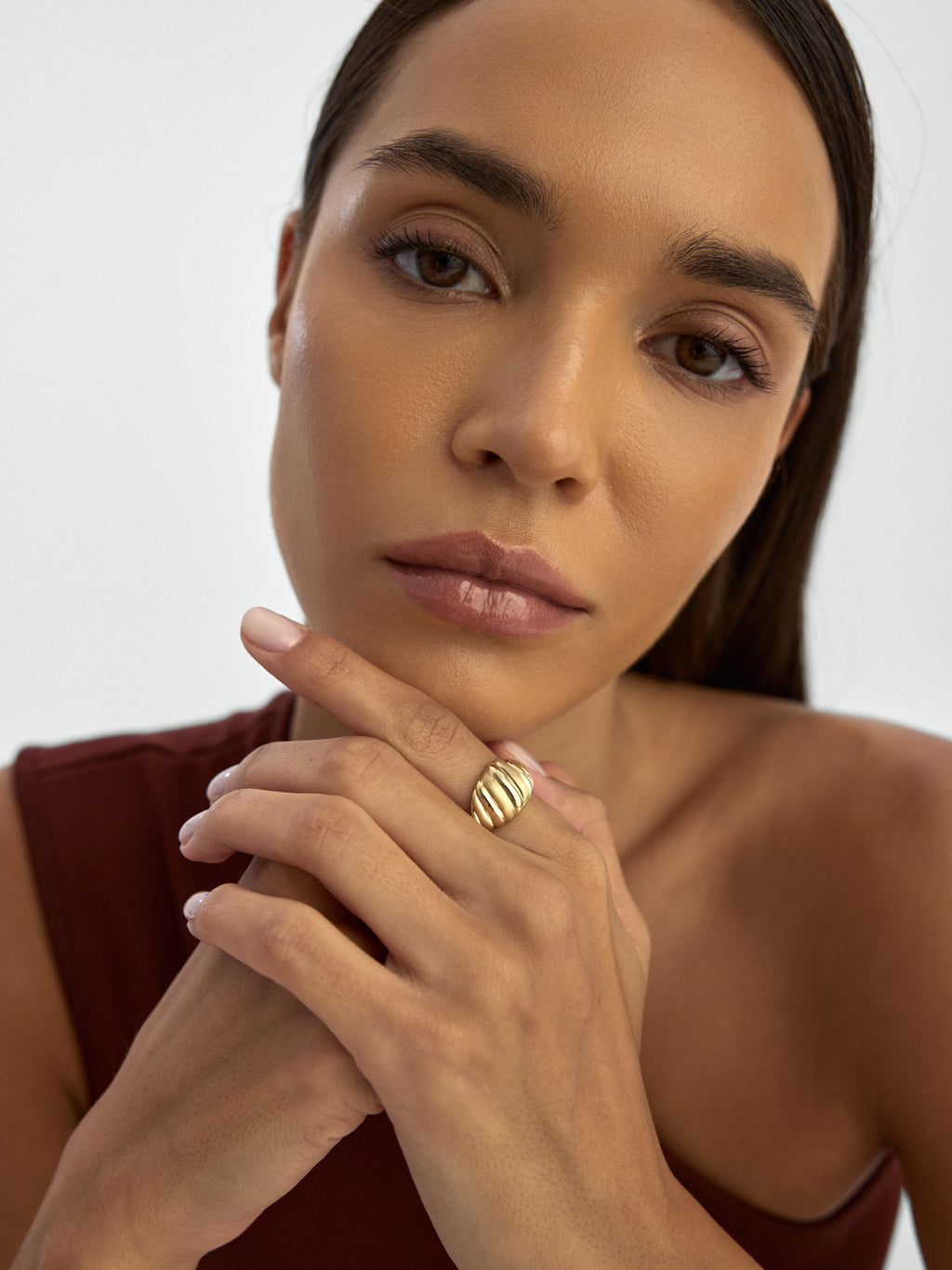 Kabartma Domed Vintage Ring in 14K Gold