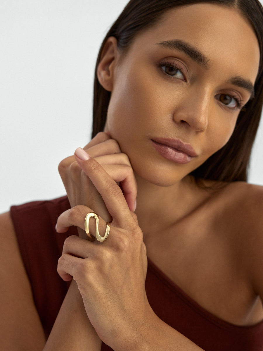 Organic Form Ring in 14K Gold