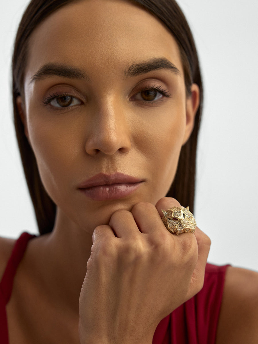 Panther Luxury Ring in 14K Gold