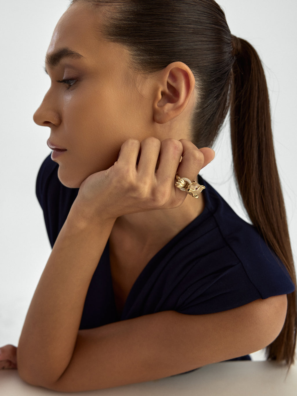 Panther Stone Ring in 14K Gold