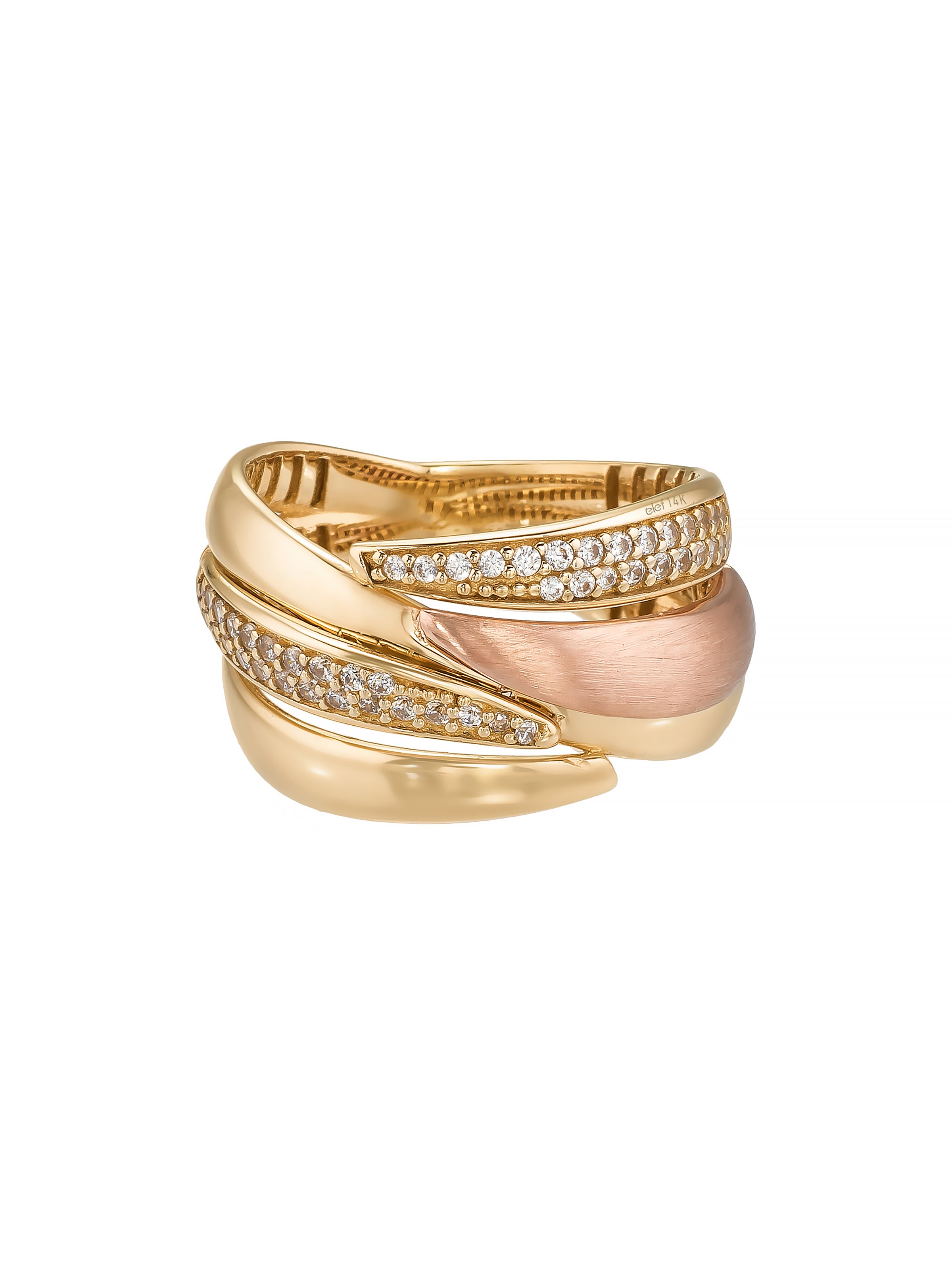 Two Multicolor Fancy Stone-Set Ring in 14K Gold