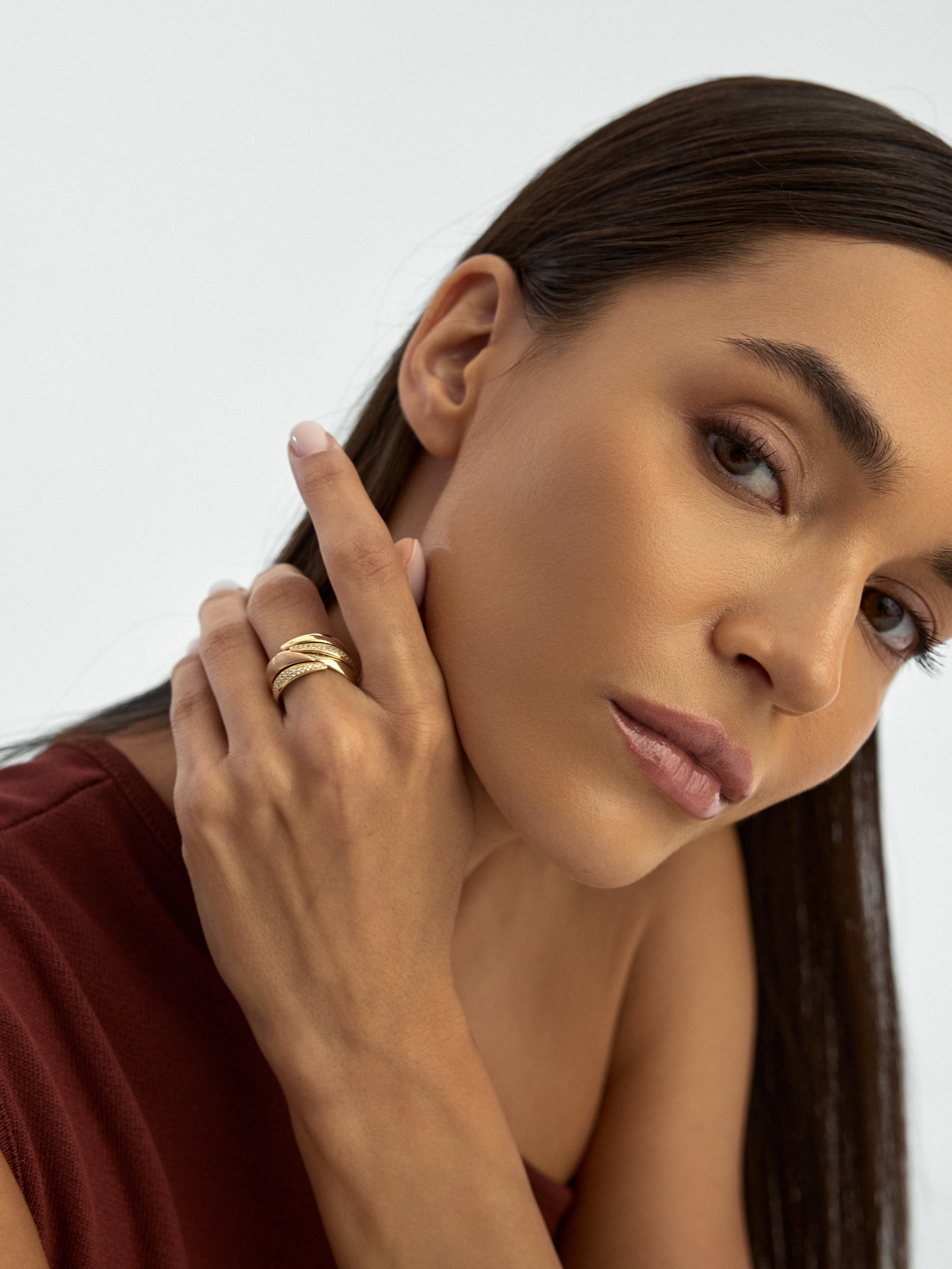 Two Multicolor Fancy Stone-Set Ring in 14K Gold