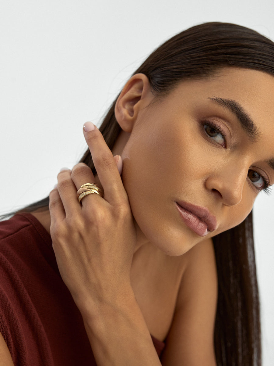 Two Multicolor Fancy Stone-Set Ring in 14K Gold