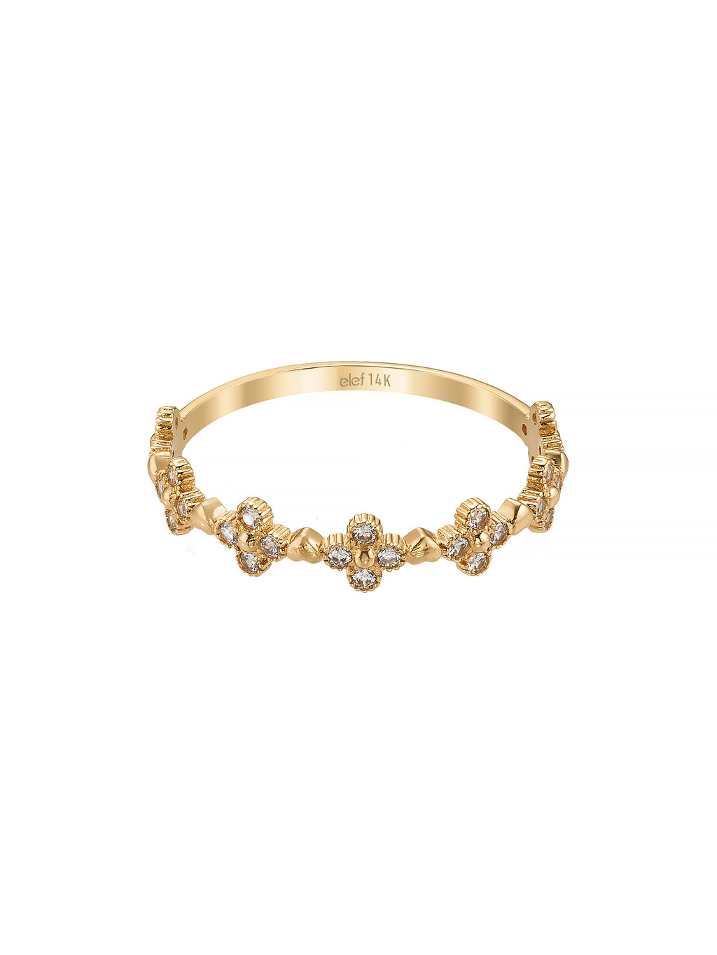Flower Motif Vintage Ring in 14K Gold