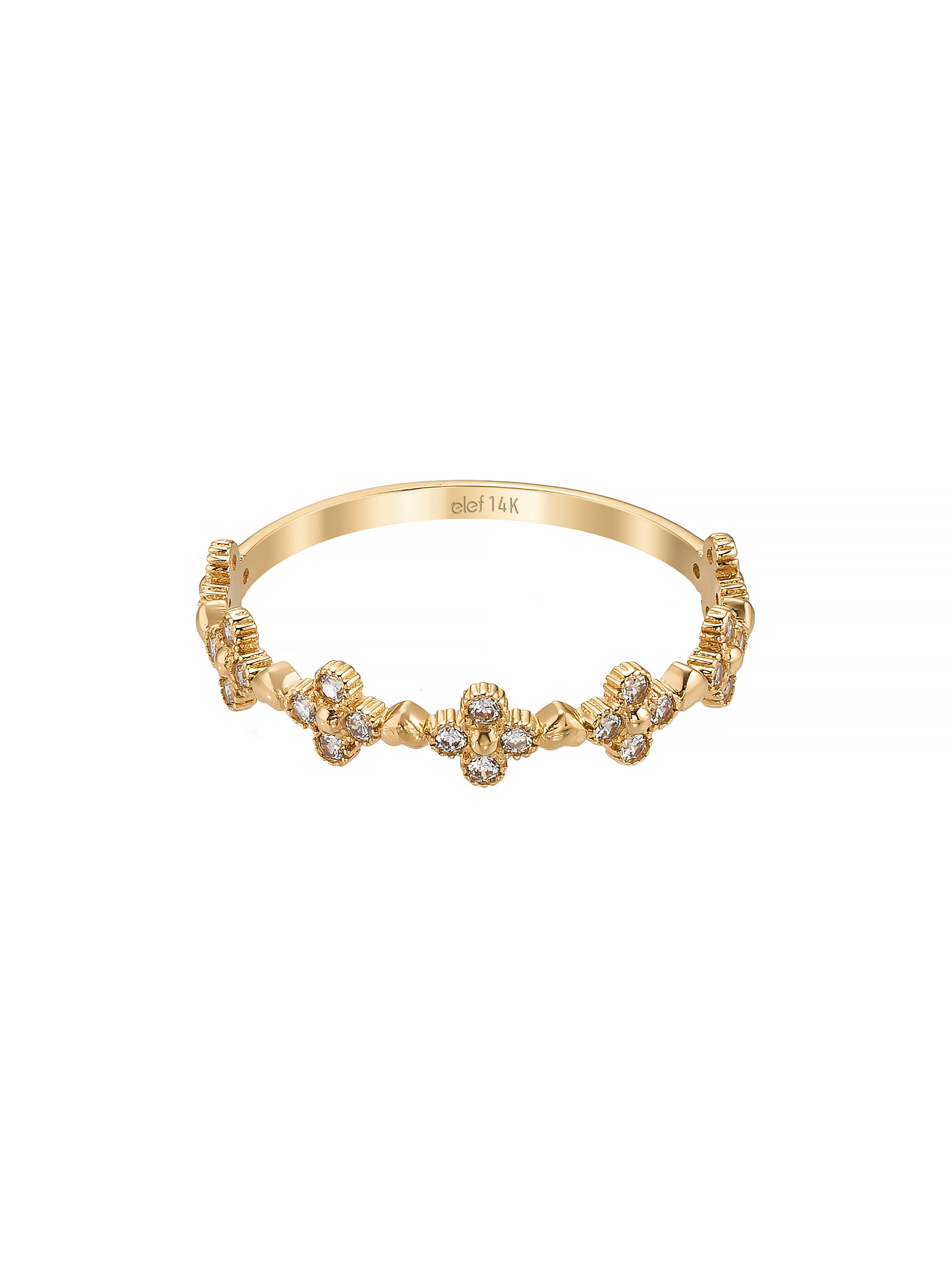 Flower Motif Vintage Ring in 14K Gold
