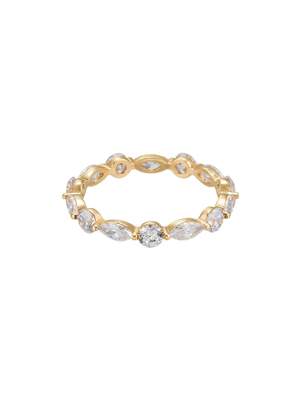 Marquise & Round-Cut Stone Eternity Ring in 14K Gold