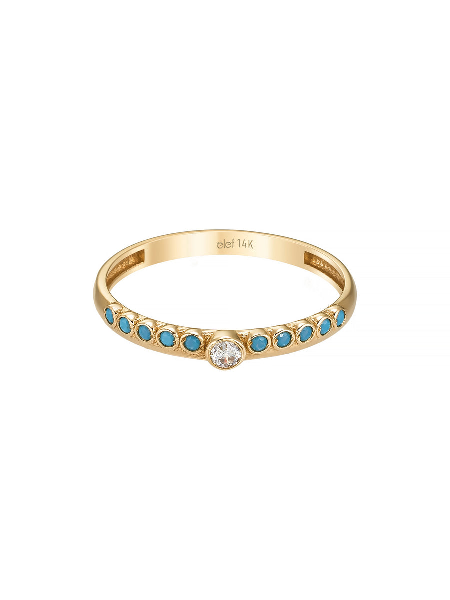 Turquoise Stone Ring in 14K Gold