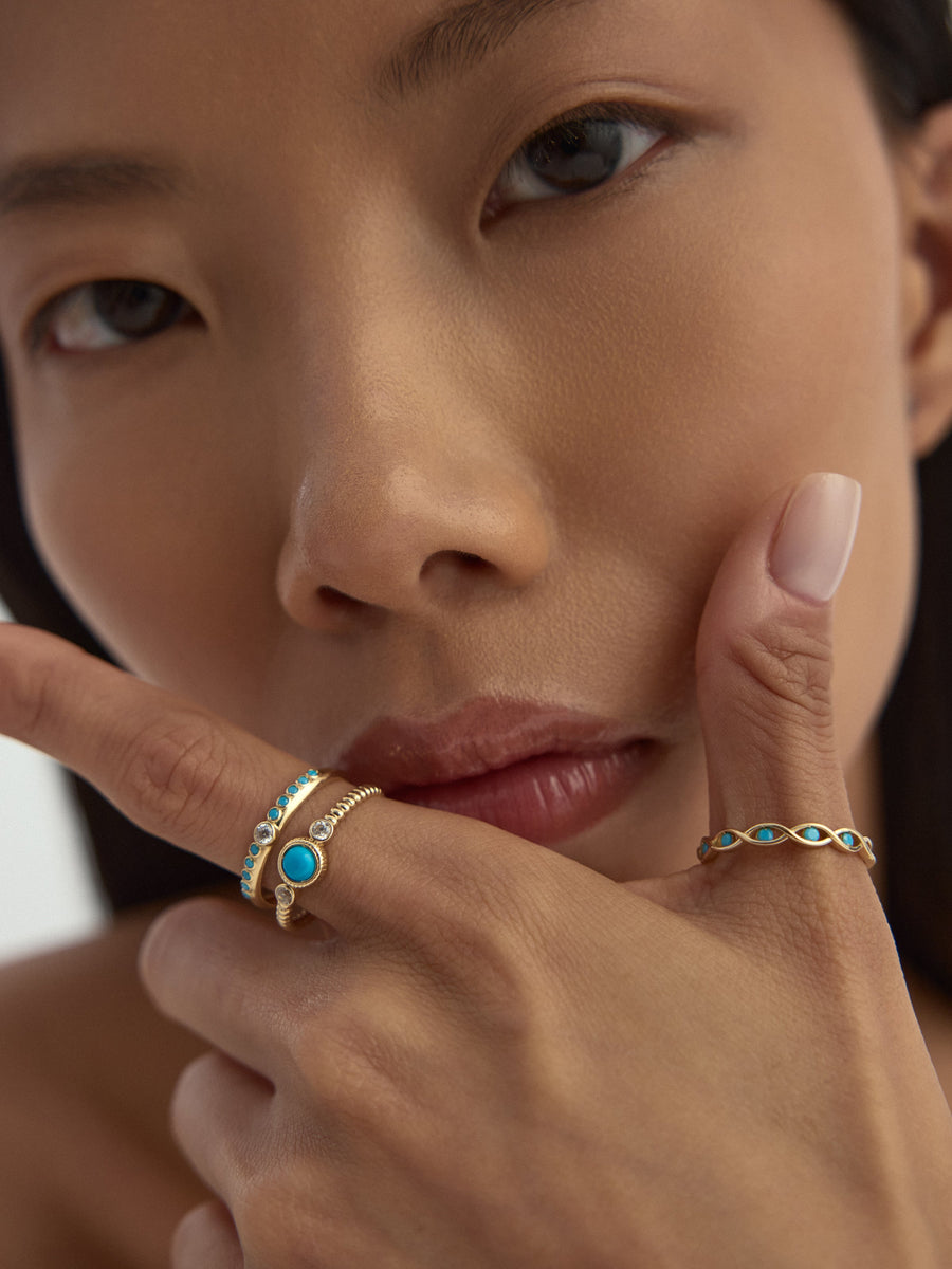Turquoise Stone Ring in 14K Gold