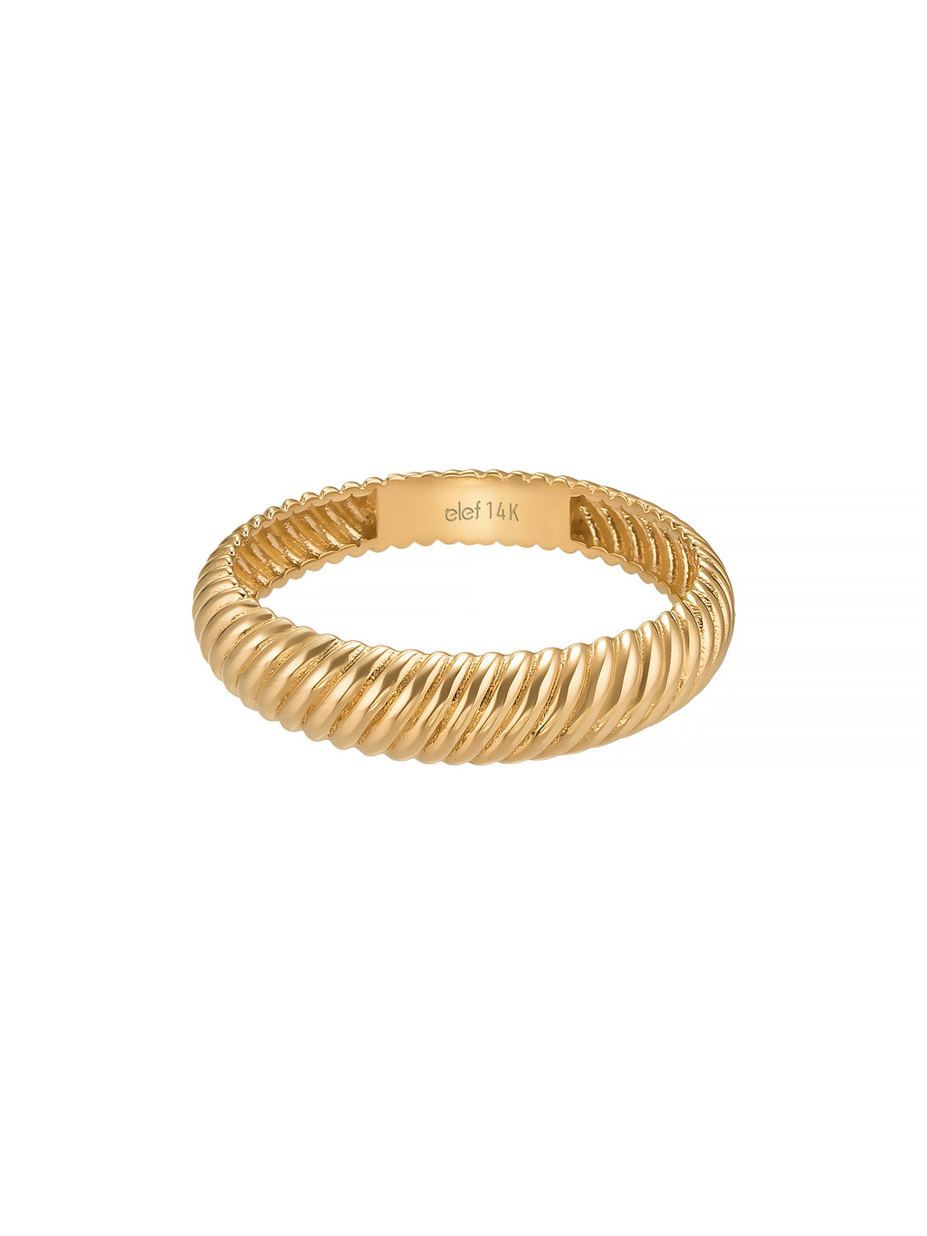 Twisted Patterned Classic Ring in 14K Gold