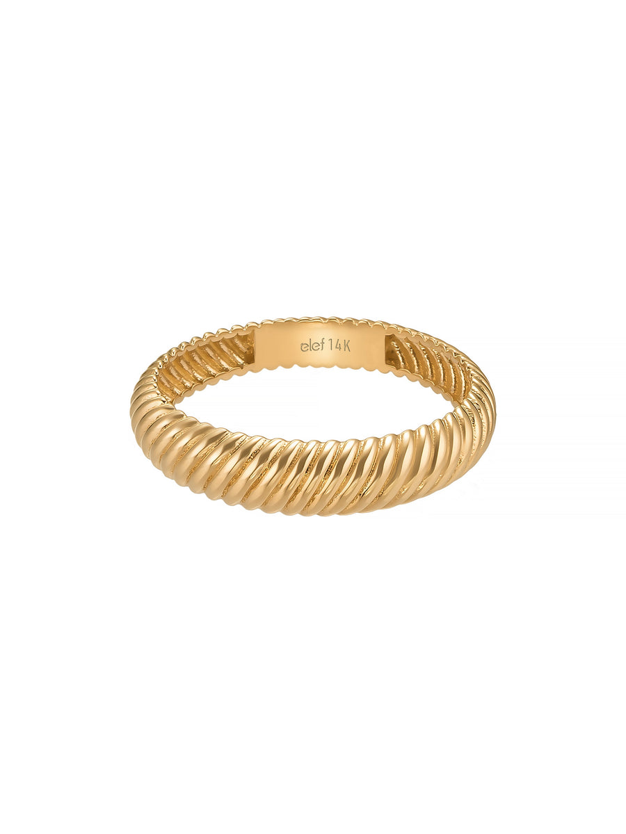 Twisted Patterned Classic Ring in 14K Gold