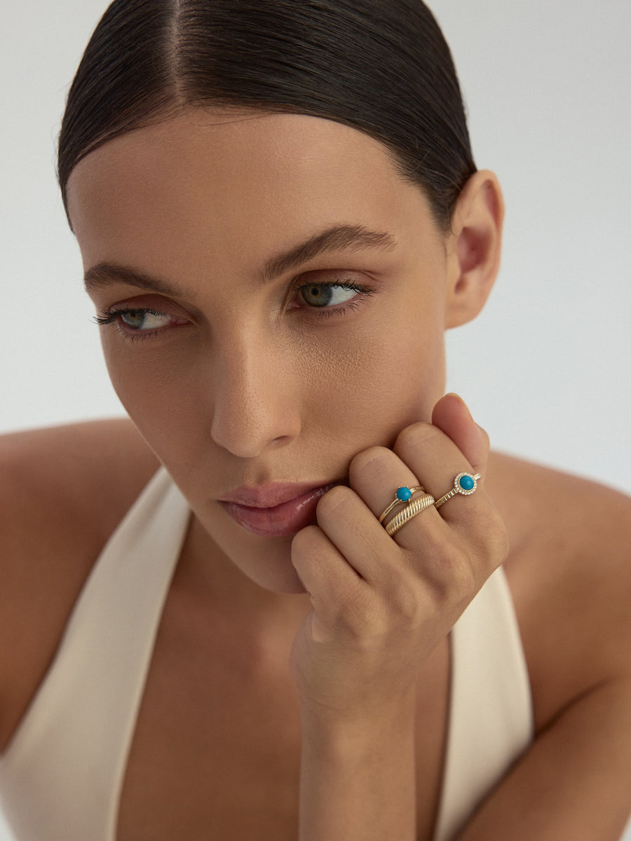 Twisted Patterned Classic Ring in 14K Gold